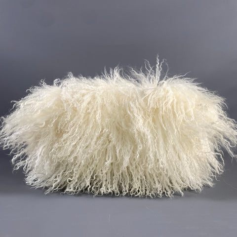 NO BRAND Cream White Mongolian Lamb Bag