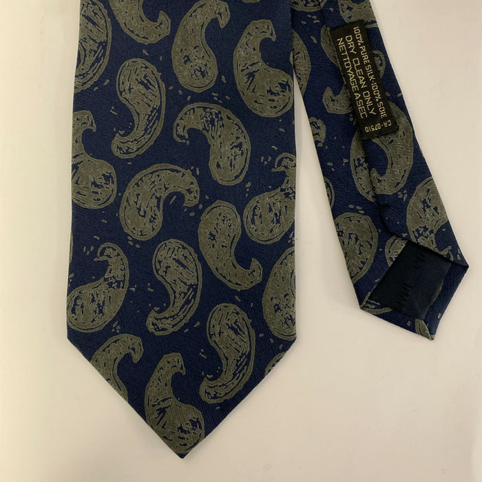 GIORGIO ARMANI Navy Tan Paisley Silk Tie