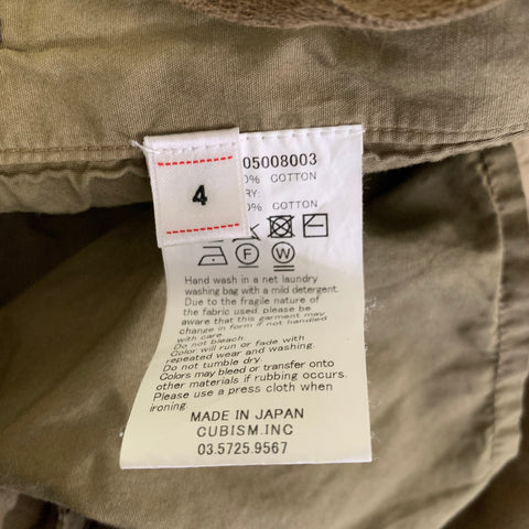 VISVIM Size XL Khaki Cotton Cargo Pockets Shorts