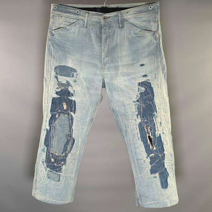 RRL by RALPH LAUREN S2025 Size 32 Blue White 7829597030001 Pinstripe Casual Pants