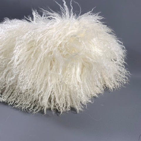 NO BRAND Cream White Mongolian Lamb Bag
