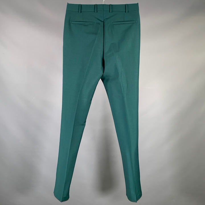 PRADA Size 30 Green Wool Mohair Button Fly Dress Pants
