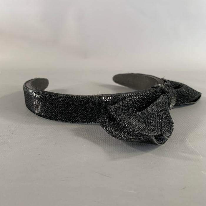 LOUIS VUITTON Black Sequined Grosgrain Ribbon Headband