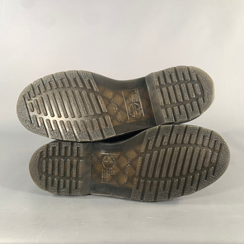 DR. MARTENS Size 9 Brown Dark brown Croc Embossed Leather Ankle Boots