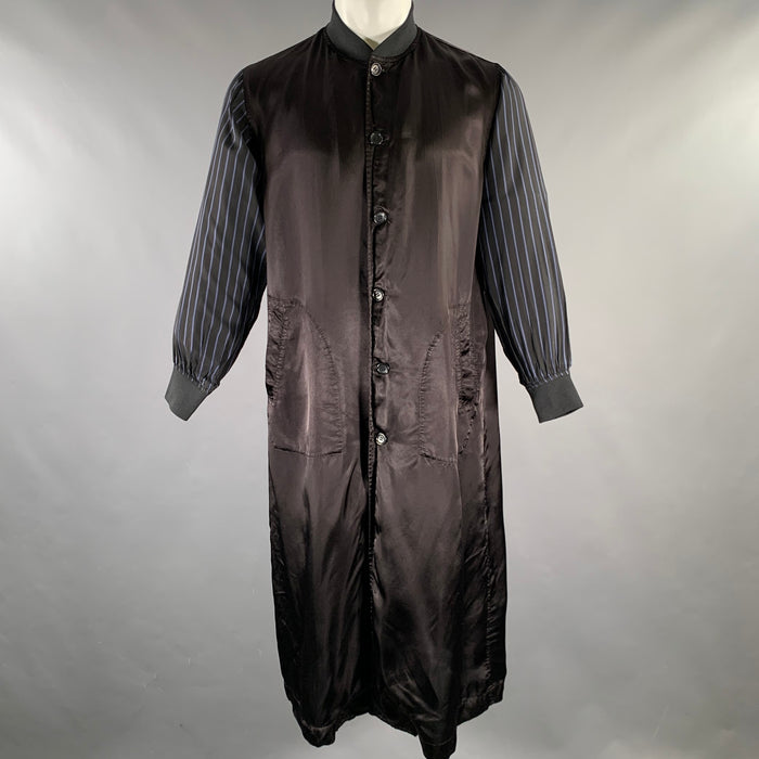 COMME des GARCONS Size S Black Cupro Buttoned Coat