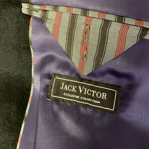 JACK VICTOR Chest Size 42 Black Cashmere Notch Lapel Sport Coat