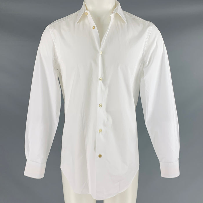 PAUL SMITH Camisa de manga larga de mezcla de algodón blanca talla S