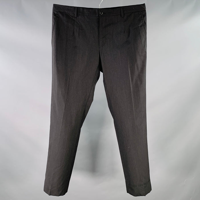 DOLCE & GABBANA Size 36 Charcoal Grey Wool Blend Tapered Zip Fly Dress Pants