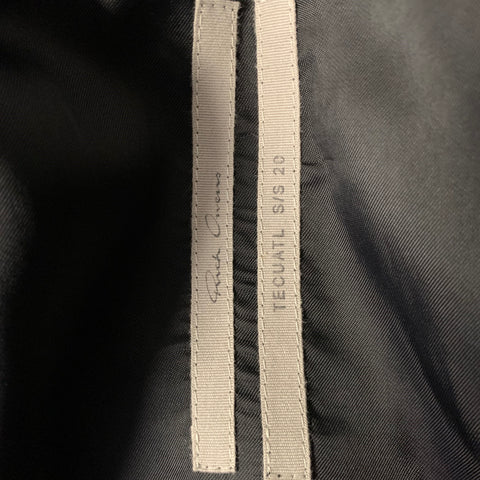RICK OWENS SS2020 Size 8 Black Leather Zip Up Jacket