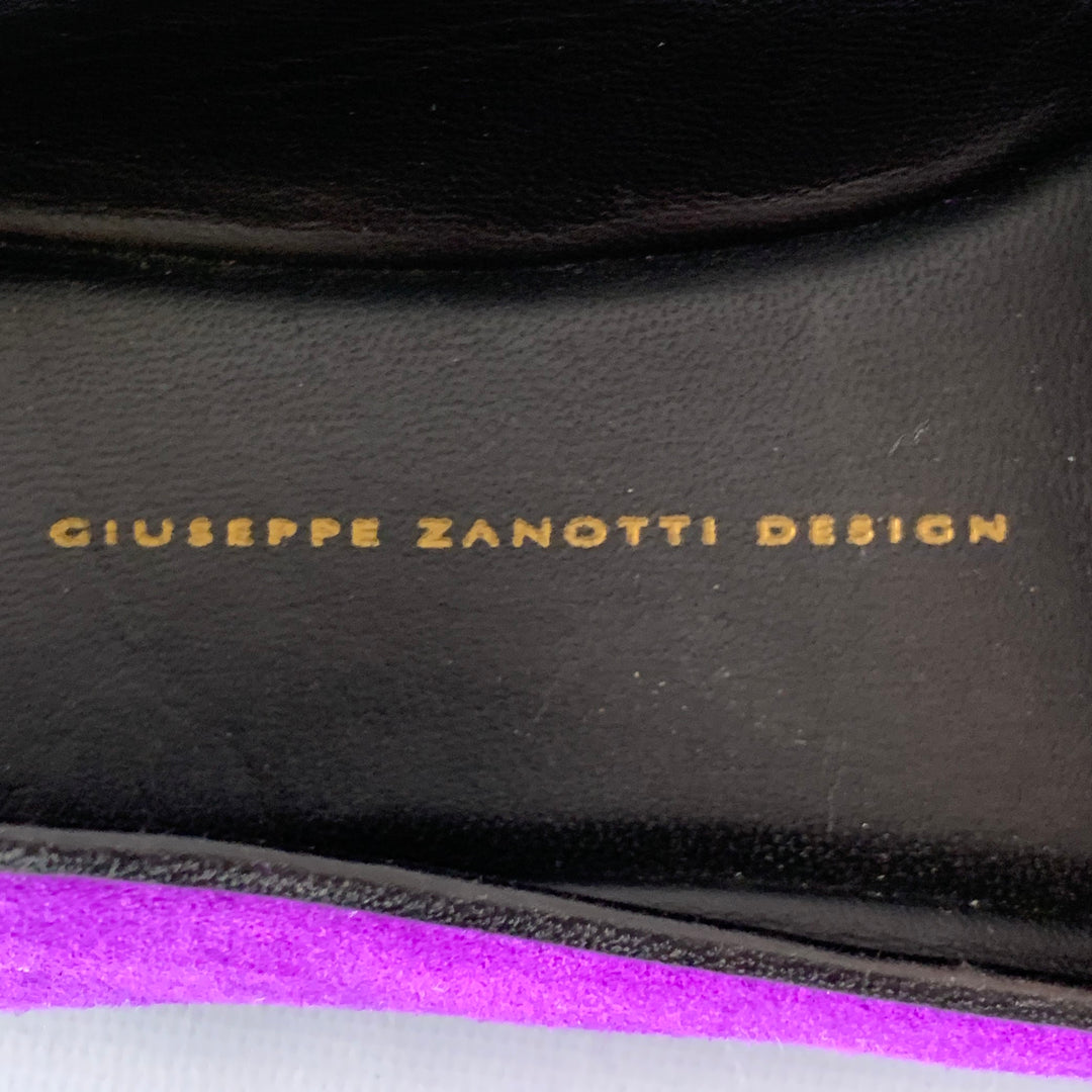 GIUSEPPE ZANOTTI Size 9 Purple Suede Slip On Metal Tassel Loafers