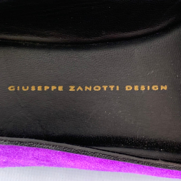 GIUSEPPE ZANOTTI Size 9 Purple Suede Slip On Metal Tassel Loafers