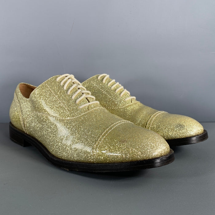 MARC JACOBS Size 10 Gold Leather Metallic Lace Up Laces