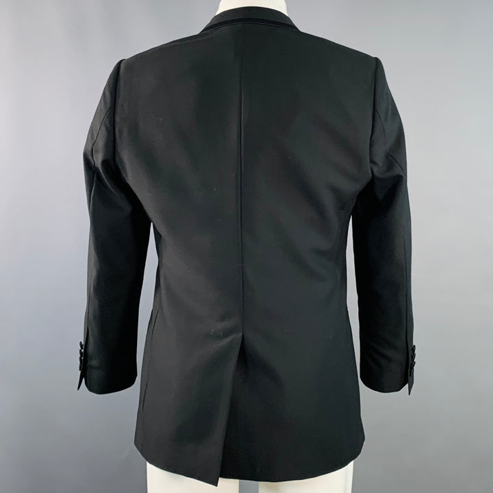 DOLCE & GABBANA Size 38 Regular Black Bee Applique Wool Blend Sport Coat