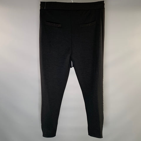 THOM KROM Size L Black Polyester & Modacrylic Sweatpants Casual Pants