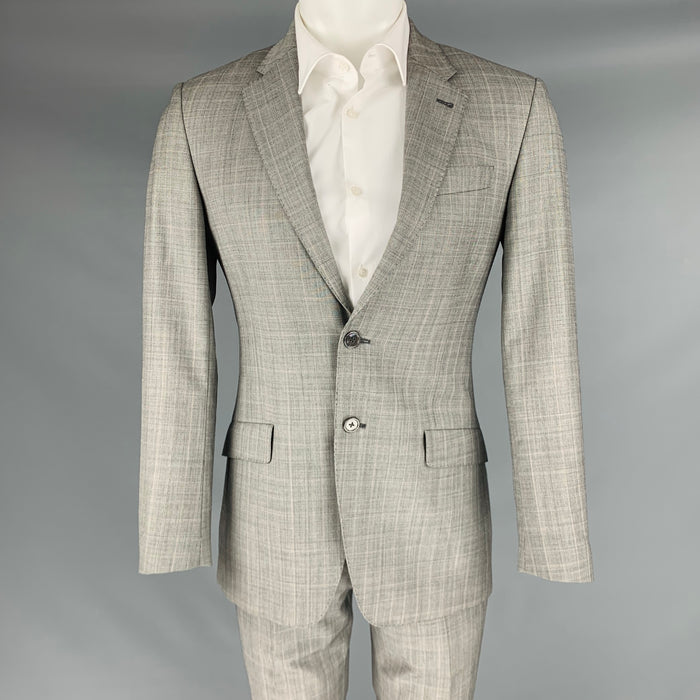 PAUL SMITH Talla 36 -Byard- Traje de un solo pecho de lana con panel de ventana gris naranja