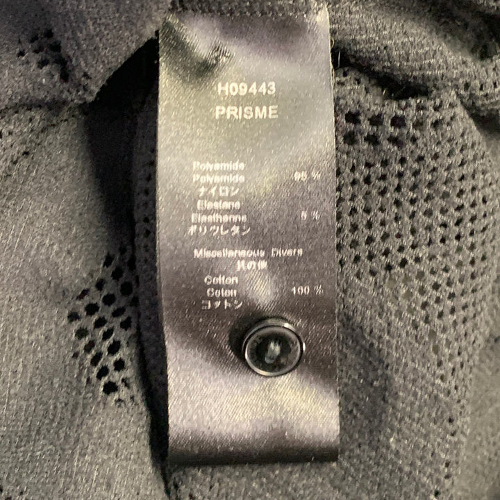 ANNE FONTAINE Size XL Prisme Black Polyamide Blend Mesh Button Up Blouse