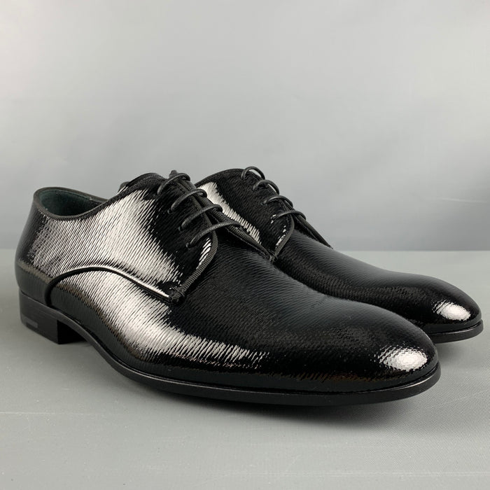 GIORGIO ARMANI Size 6 Black Solid Leather Lace Up Lace Up Shoes