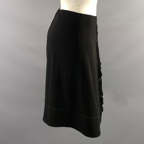 PRADA FW2006 Size S Acetate Blend Wrap Knee Length Skirt