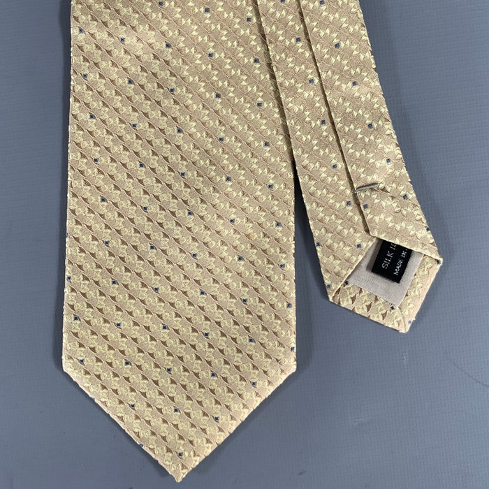 ISSEY MIYAKE Yellow Gold Geometric Silk Tie