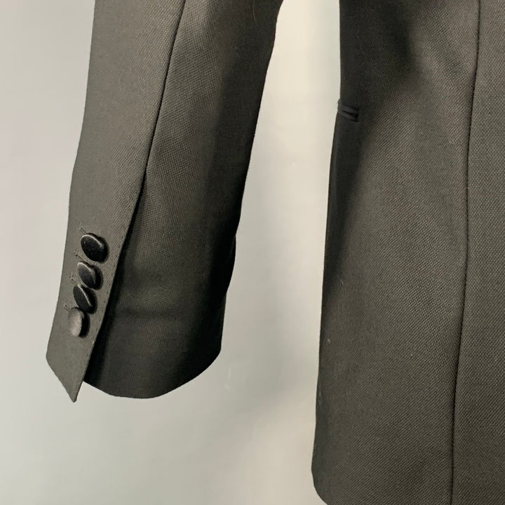 DOLCE & GABBANA Size 38 Regular Black Bee Applique Wool Blend Sport Coat