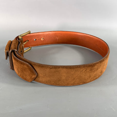 RALPH LAUREN Brown Leather Suede Belt