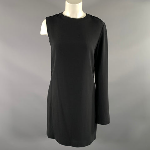 HELMUT LANG Size 4 Black Viscose Knee-Length Cocktail Dress