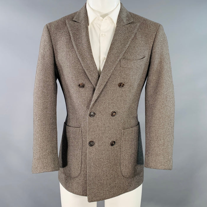 BRUNELLO CUCINELLI Size 38 Grey Light Grey Cashmere Double Breasted Sport Coat