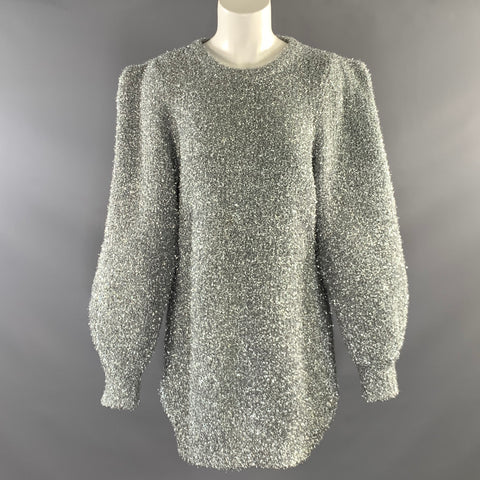 RONNY KOBO Size XS S Silver Metallic Knit Mini Dress