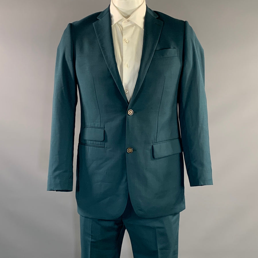 INDOCHINO Chest Size 40 Teal Wool & Mohair 34 30 Suit