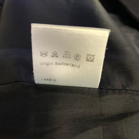 AKRIS Size S Navy Wool Blend Button Up Coat