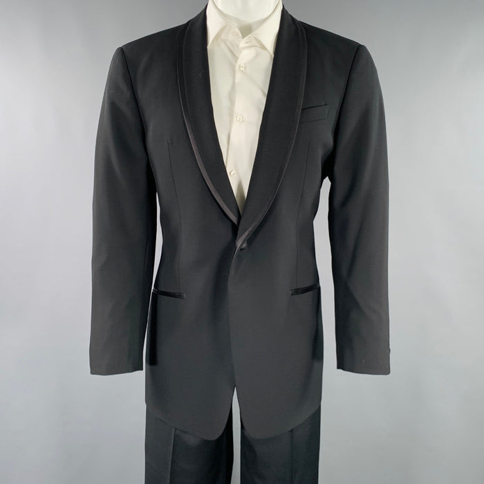 ARMANI COLLEZIONI Size 40 Black Wool Shawl Collar Tuxedo