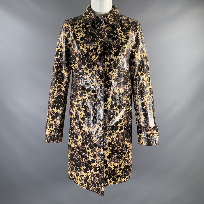 MARC by MARC JACOBS Size M Brown Beige Cotton Polyurethane Floral Coat