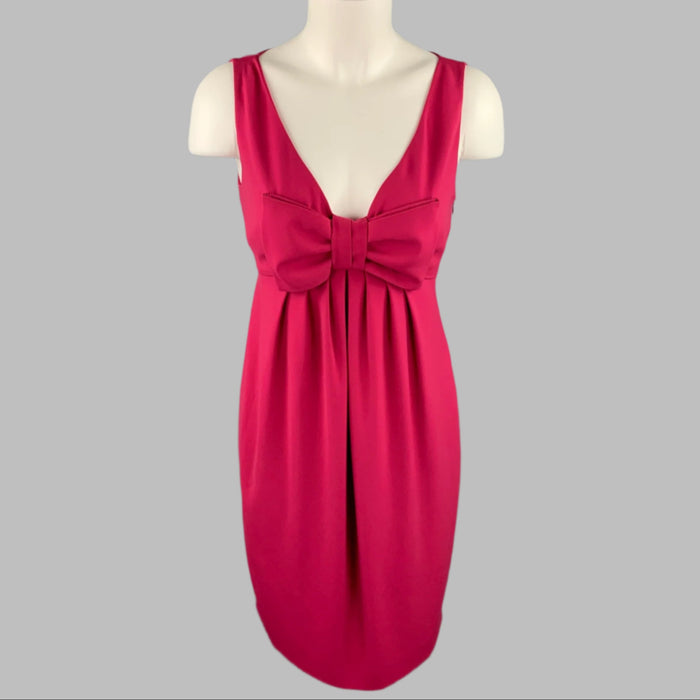 MOSCHINO Size 8 Pink Fuchsia Polyester Empire Waist Cocktail Dress