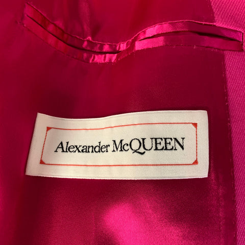 ALEXANDER MCQUEEN Chest Size 36 Pink Wool Peak Lapel 30 30 Suit