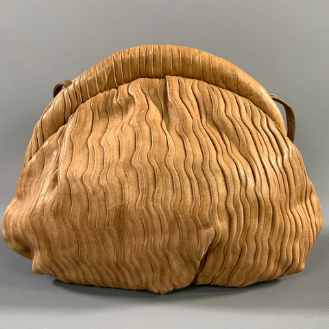 SONIA RYKIEL Tan Waves Lambskin Leather Cross Body Bag