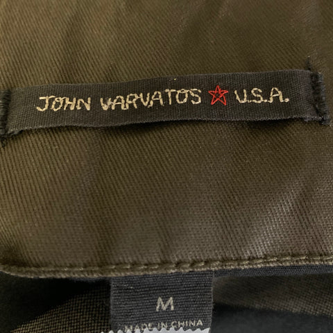 JOHN VARVATOS * U.S.A. Chest Size M Brown Waxed Cotton Zip Up Jacket