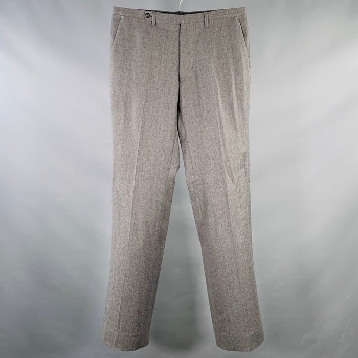 MAISON MARTIN MARGIELA Size 32 Grey Heather Wool Flat Front Dress Pants