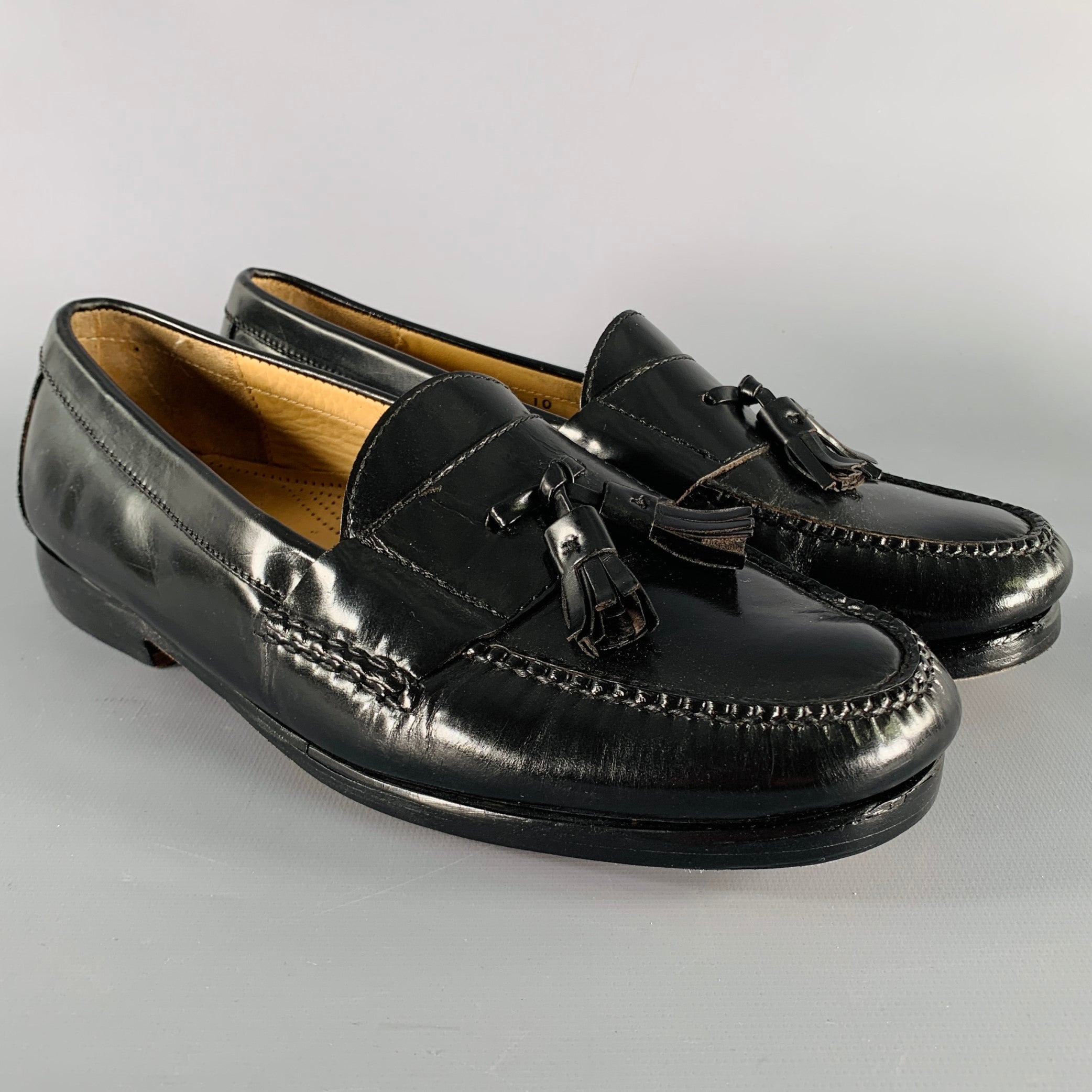 Cole Haan Black Leather Tassel Loafers Cole Haan Black Leather Pinch Tassel Loafer Shoes 03506 Men  main image 2