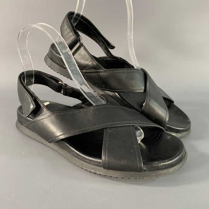 PRADA Size 8 Black Strappy Sandals