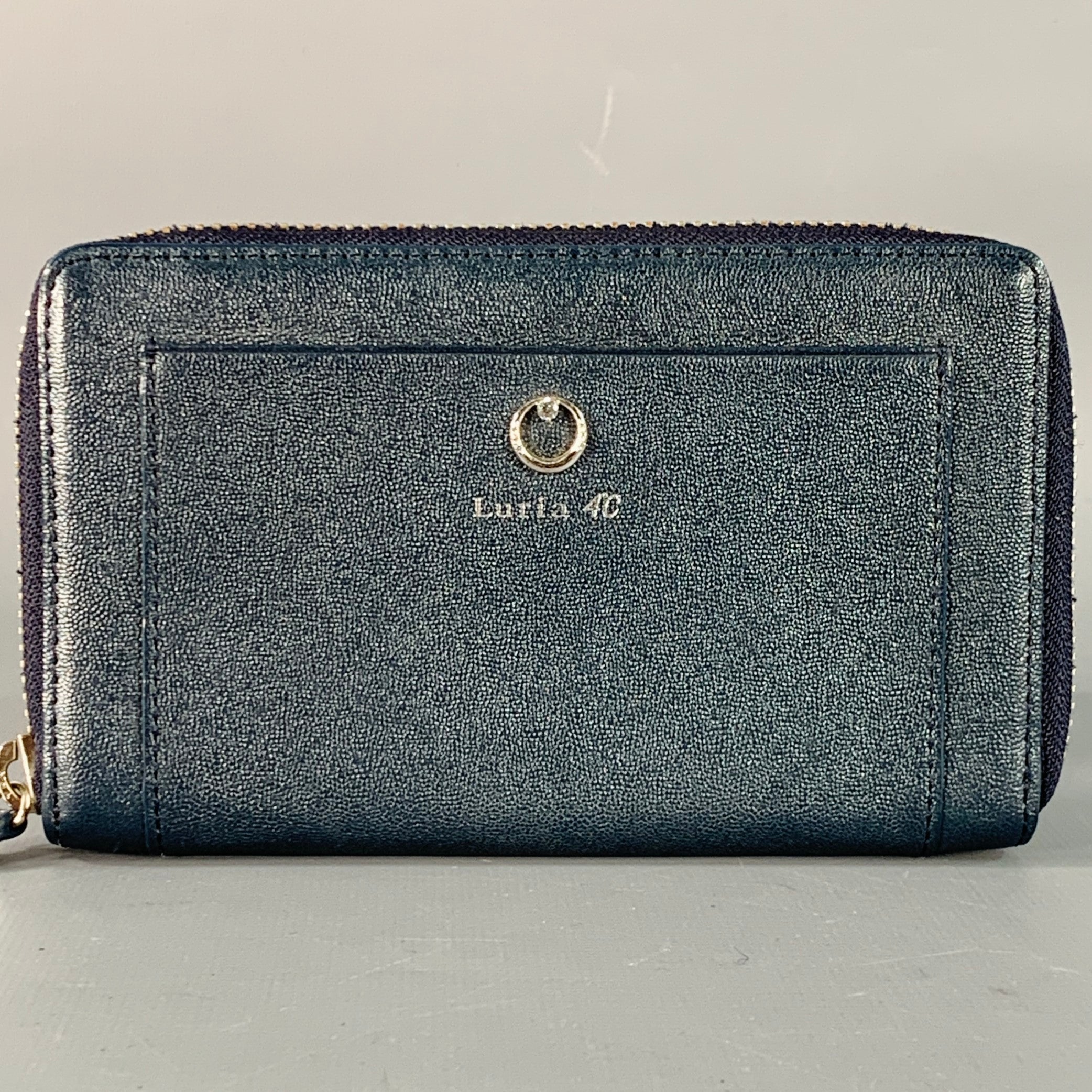 LURIA 4C Navy Textured Leather Zip Around Wallet – Sui Generis