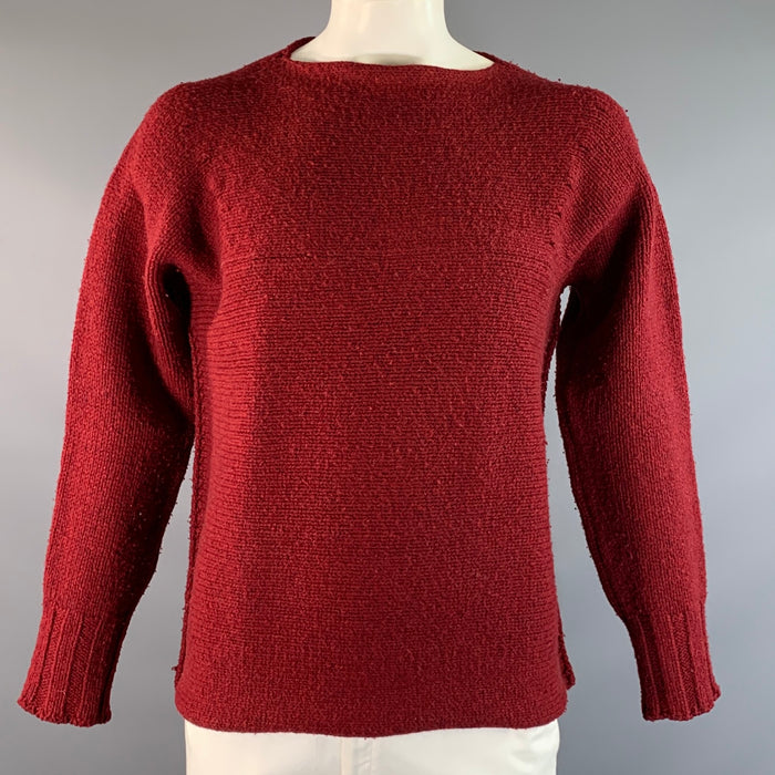 DRIES VAN NOTEN Size L Red Knit Merino Wool Knit Pullover