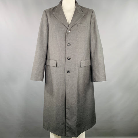 GIORGIO ARMANI Size 42 Grey Virgin Wool Peak Lapel Coat