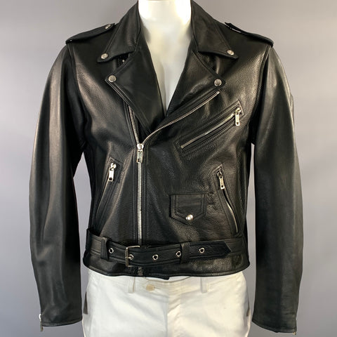 ENFANTS RICHES DEPRIMES ERD SS2017 L Black Graphic Leather Biker Jacket