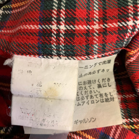 COMME des GARCONS Size S Red Green Plaid Cropped Casual Top