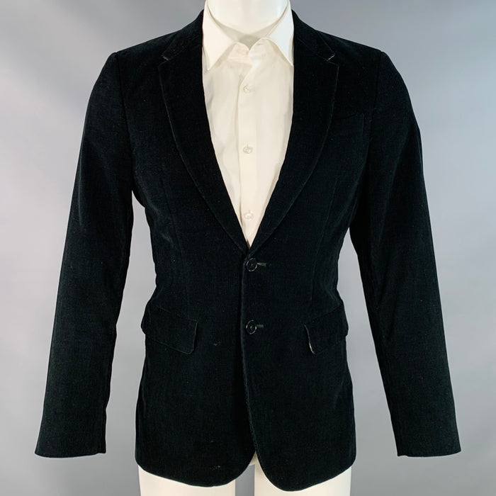 PS by PAUL SMITH Size 38 Black Corduroy Cotton Notch Lapel Sport Coat