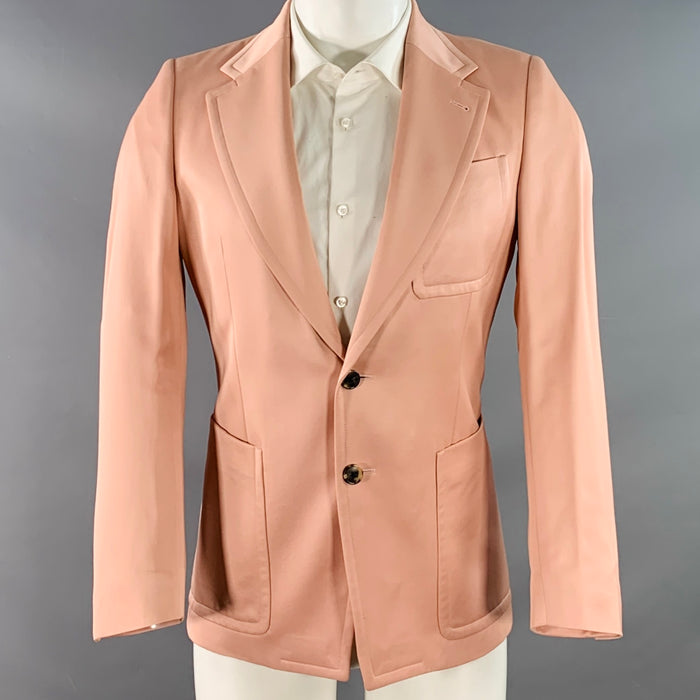 DRIES VAN NOTEN Size 36 Pink Viscose Single Breasted Notch Lapel Sport Coat