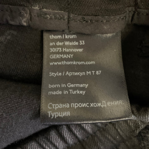 THOM KROM Size L Black Cotton & Elastane Drop Crotch Casual Pants
