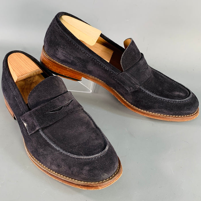 PS by PAUL SMITH Size 8 Gifford Navy Suede Penny Loafers