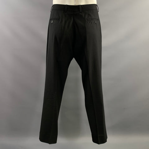 BROOKS BROTHERS Chest Size 42 Regular Black Wool Notch Lapel 36 30 Suit