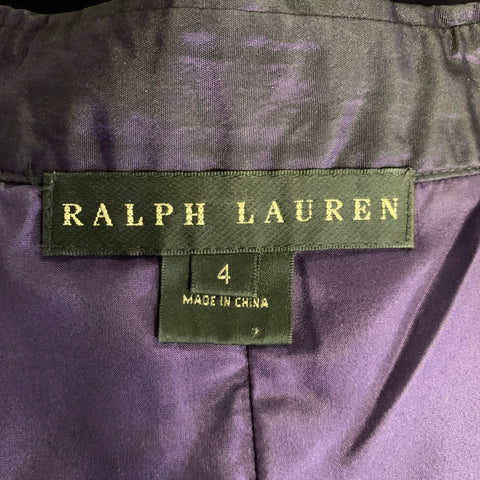 RALPH LAUREN Size 4 Purple Silk Button Up Blouse